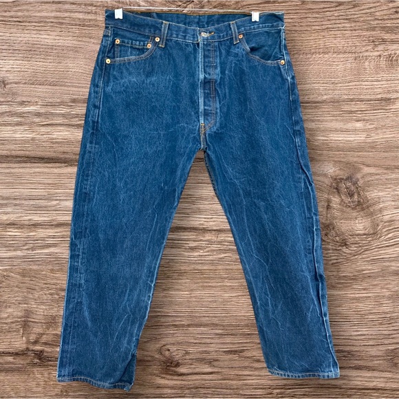 Levis 501XX Blue Button Fly Jeans, 90s Y2K, Size 34 x 28 - Picture 5 of 14